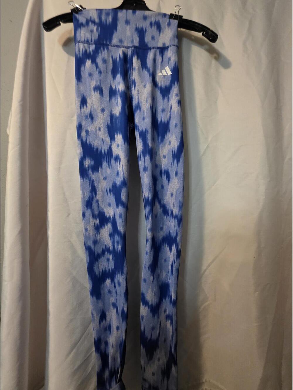 Adidas Blue and White Patterned Leggings